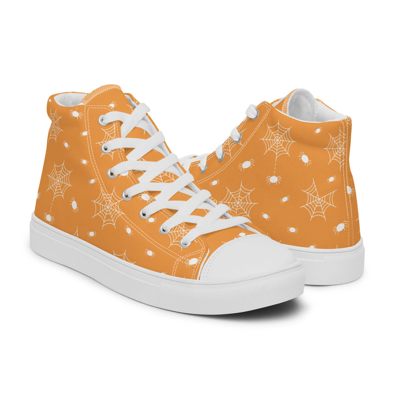 Orange Sparkle High Top #256 - Top Down View | HA!LO Canvas Sneakers