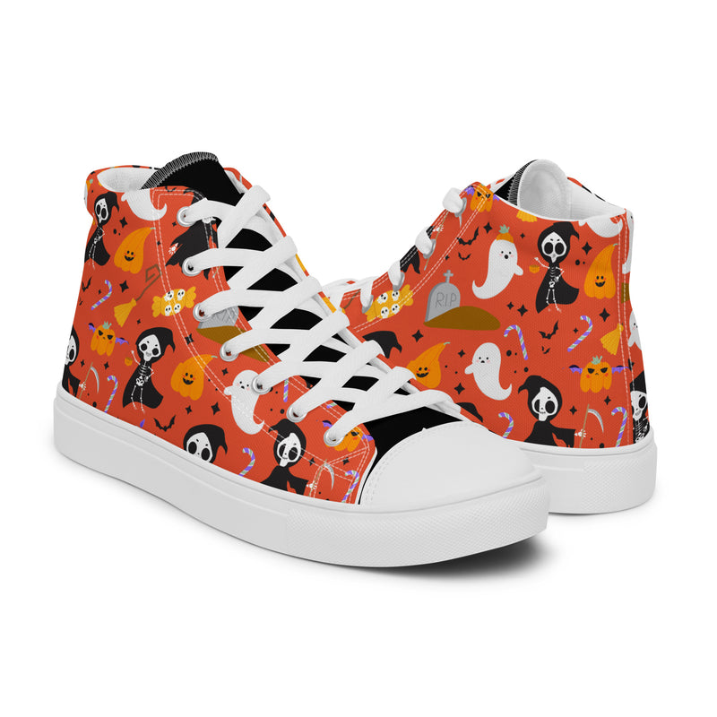 Halloween Orange High Top #266 - Top Down View | HA!LO Canvas Sneakers