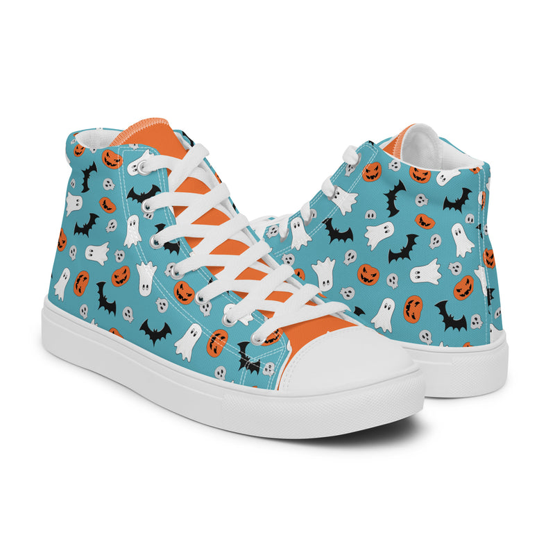 Halloween Blue High Top #267 - Top Down View | HA!LO Canvas Sneakers