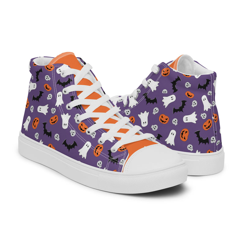 Halloween Purple High Top #268 - Top Down View | HA!LO Canvas Sneakers