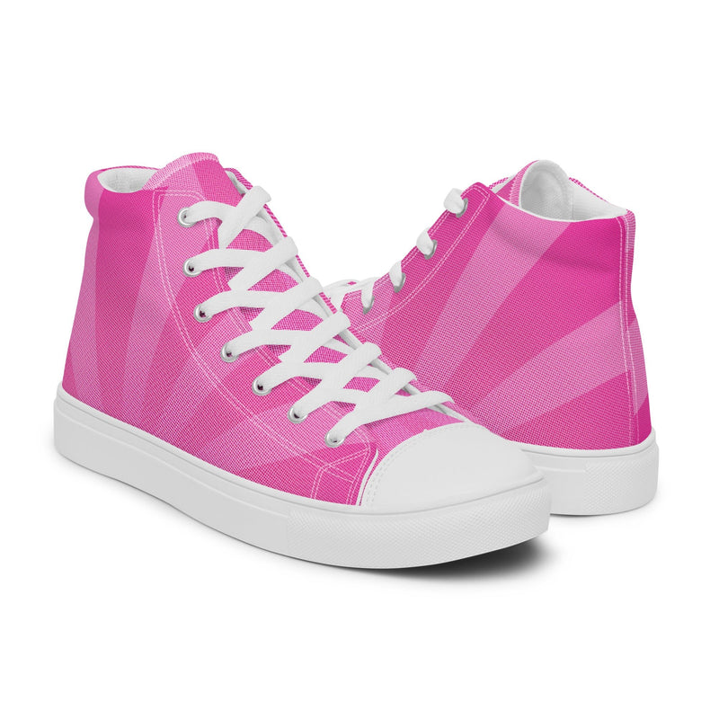 Pink Plaid High Top #274 - Top Down View | HA!LO Canvas Sneakers