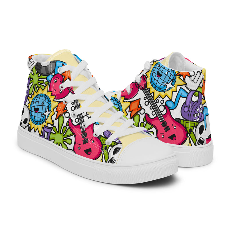 Monster Doodle High Top #275 - Top Down View | HA!LO Canvas Sneakers