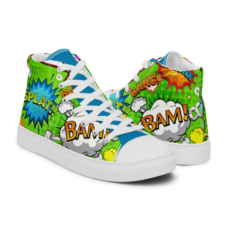 Comic Splat High Top #280 - Top Down View | HA!LO Canvas Sneakers