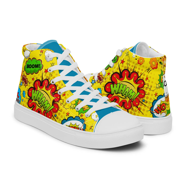 Comic Ouch High Top #281 - Top Down View | HA!LO Canvas Sneakers