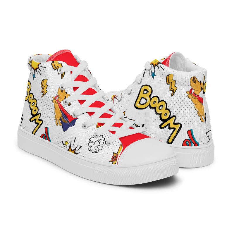 Comic Boom High Top #283 - Top Down View | HA!LO Canvas Sneakers