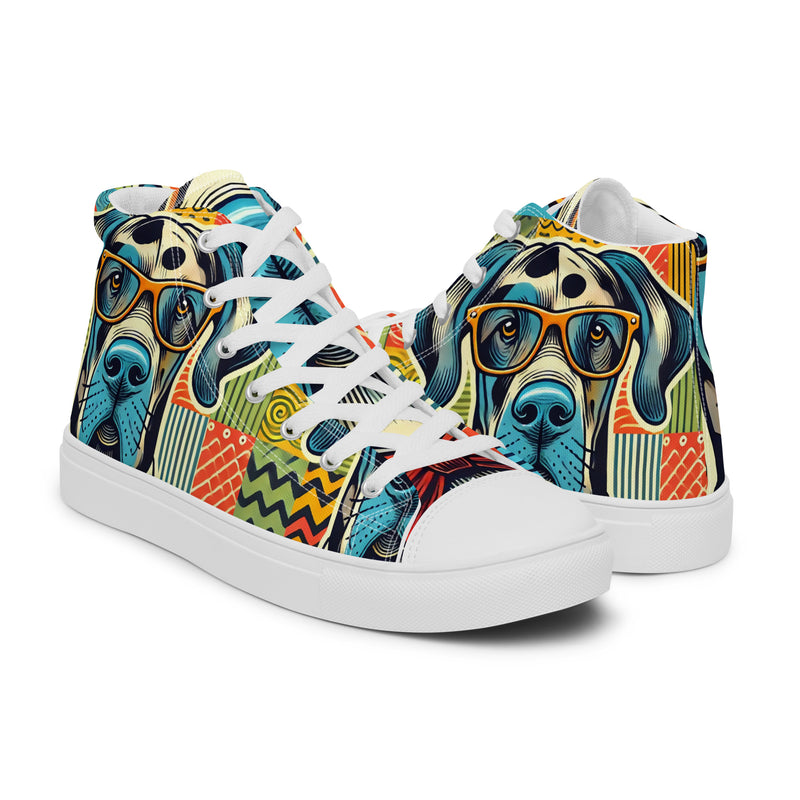 Hipster Hound High Top #287 - Top Down View | HA!LO Canvas Sneakers