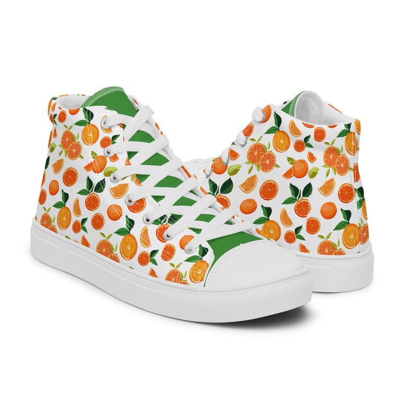 Citrus Garden High Top #306 - Top Down View | HA!LO Canvas Sneakers