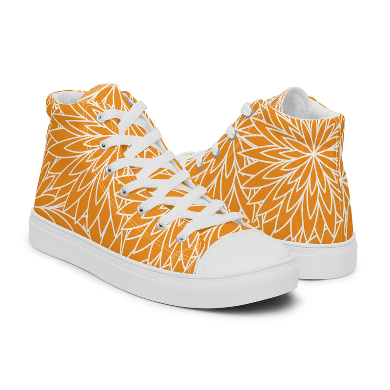 Orange Leaf High Top #311 - Top Down View | HA!LO Canvas Sneakers