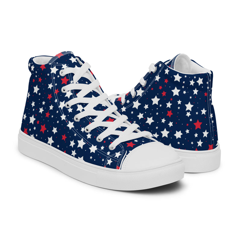 Patriot Blue High Top #356 - Top Down View | HA!LO Canvas Sneakers