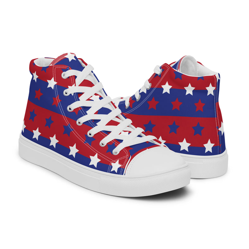 Patriotic Star High Top #322 - Top Down View | HA!LO Canvas Sneakers