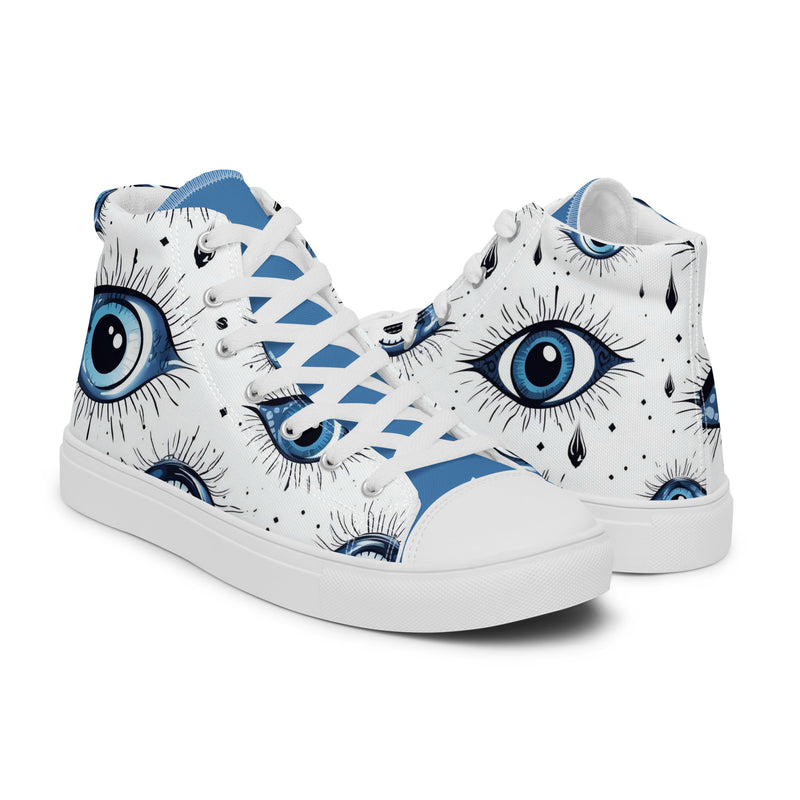 Halloween Evil Eye High Top #318 - Top Down View | HA!LO Canvas Sneakers