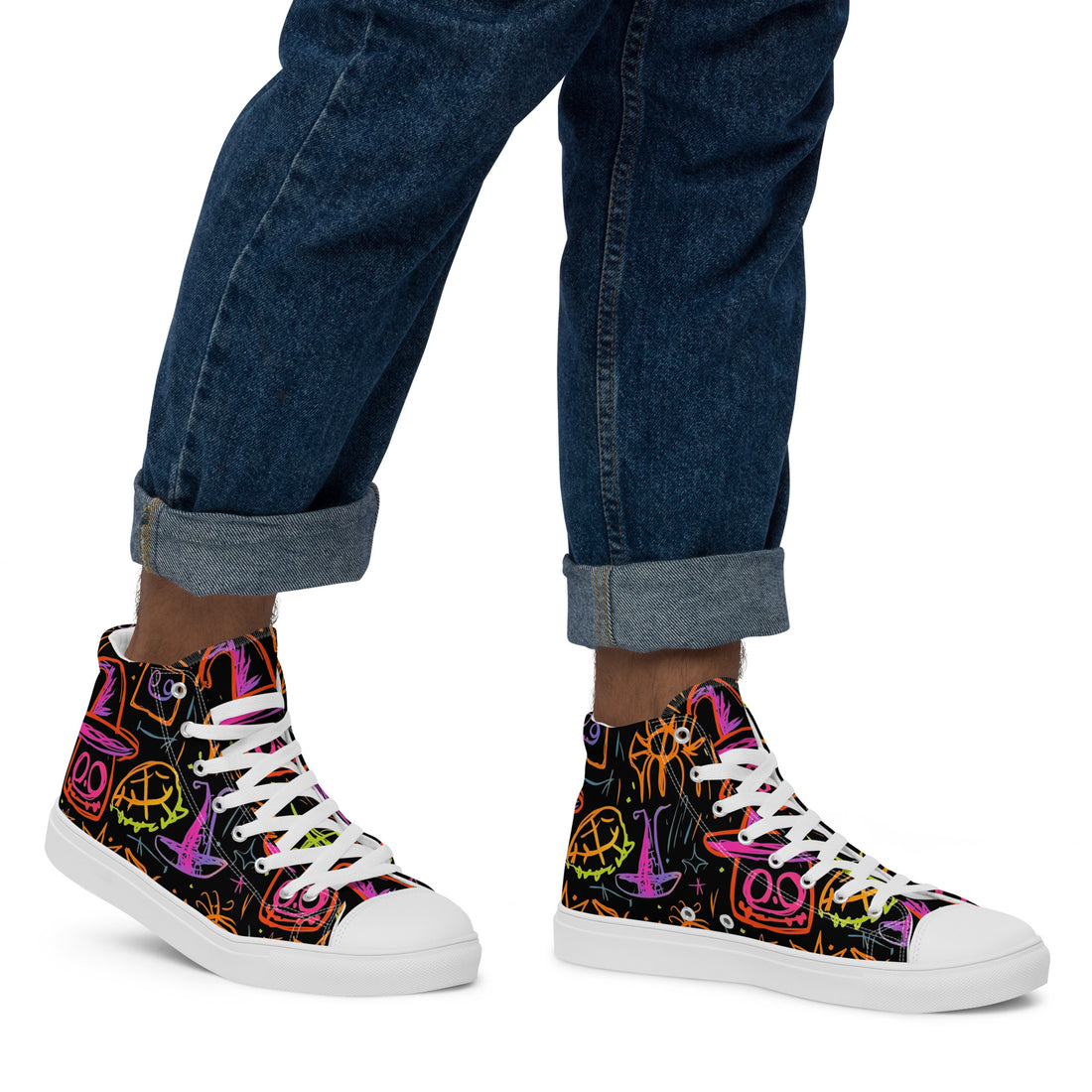 Men's Neon Halloween High Tops 319 - ShipSneakers.com