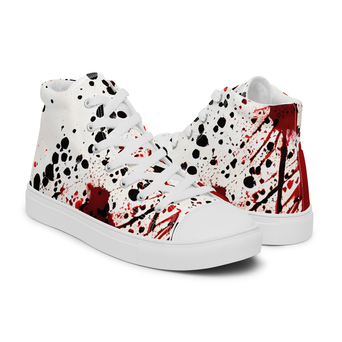Men's Halloween Blood Splatter High Top Sneakers 321 - ShipSneakers.com