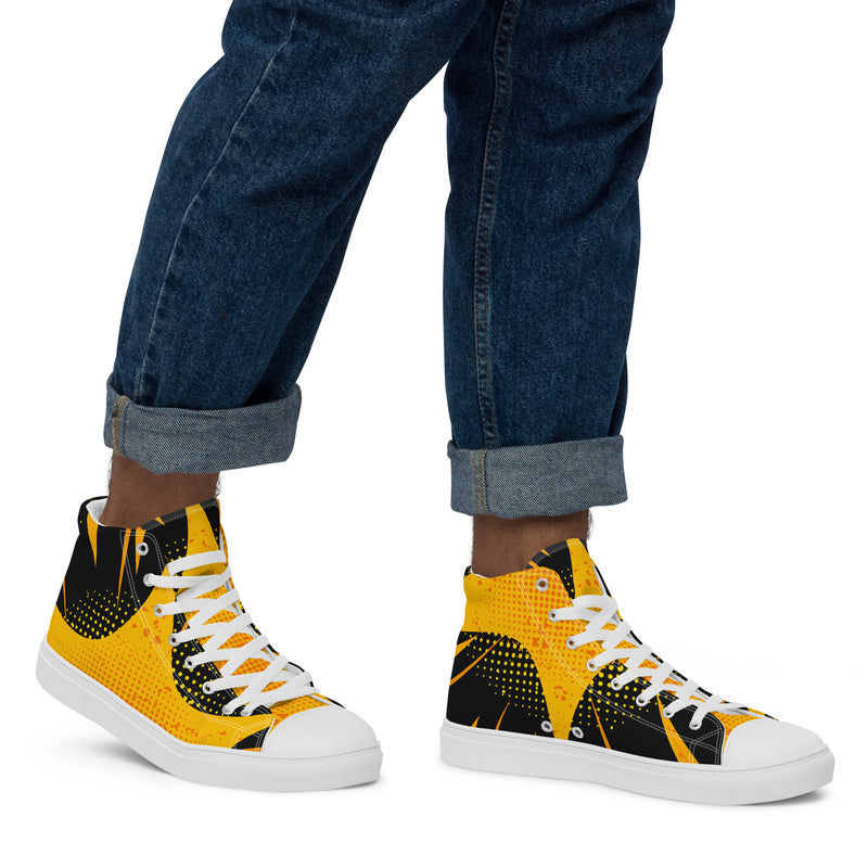 HA!LO Yellow Black #347 — Men’s Canvas High Top