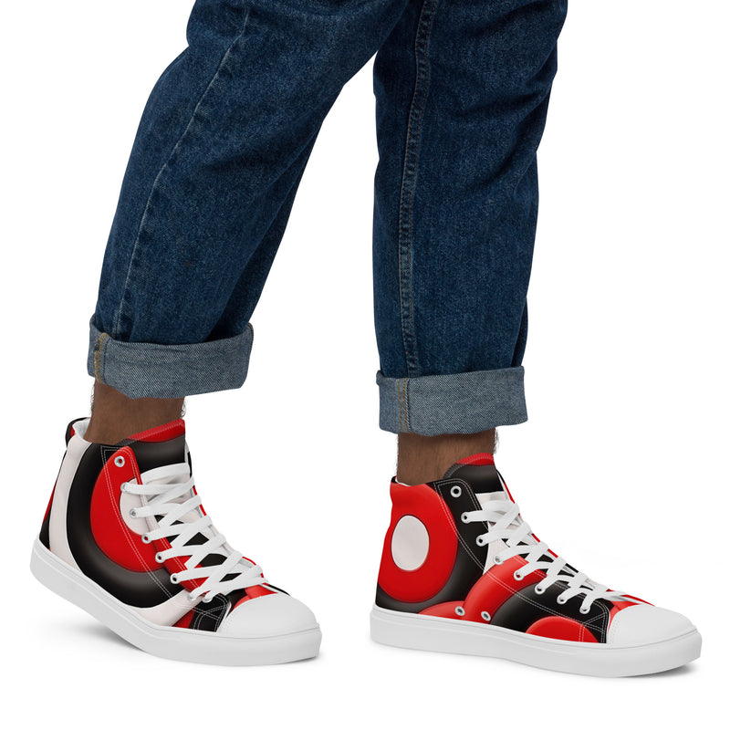 HA!LO Red Swoosh #353 — Men’s Canvas High Top