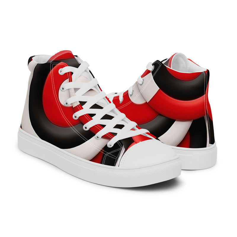 HA!LO Red Swoosh #353 — Men’s Canvas High Top