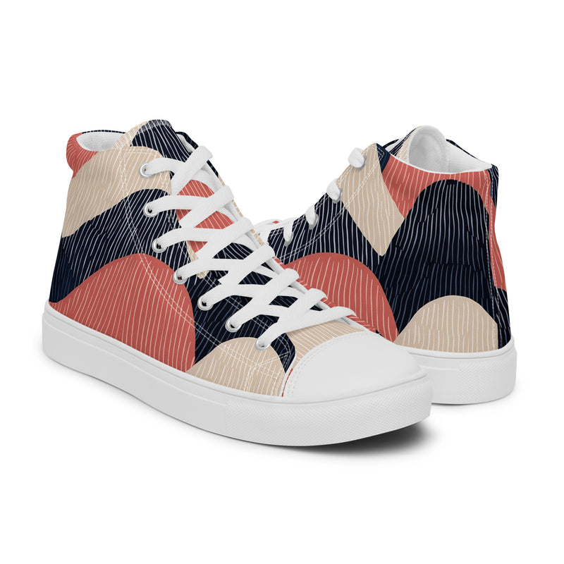 HA!LO Abstract Wave #357 — Men’s Canvas High Top