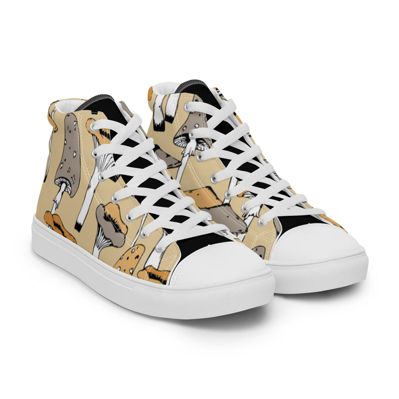 Mushroom Cream High Top #8 - Front View | HA!LO Canvas Sneakers