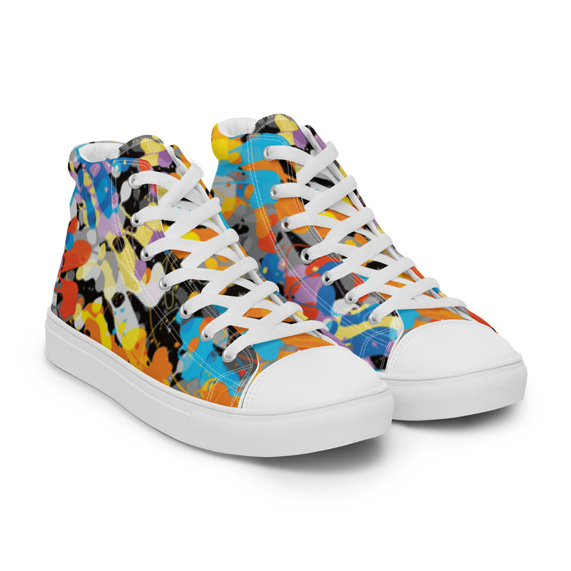 Abstract Collage High Top #26 - Front View | HA!LO Canvas Sneakers