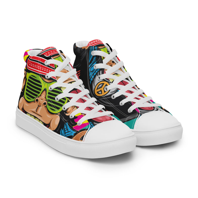 Party Bear High Top #63 - Front View | HA!LO Canvas Sneakers