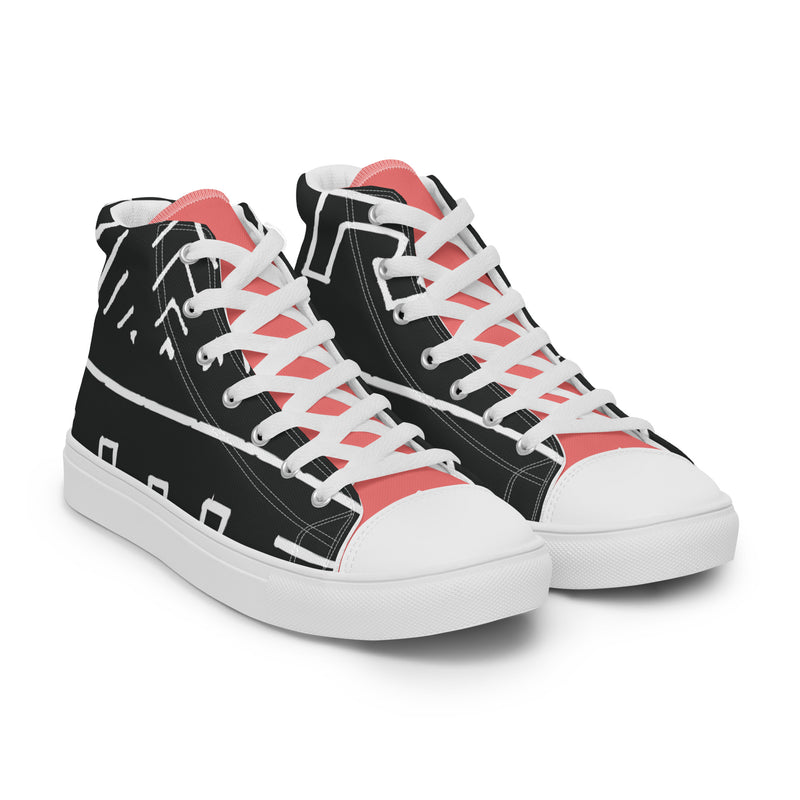 Bold Geo High Top #70 - Front View | HA!LO Canvas Sneakers