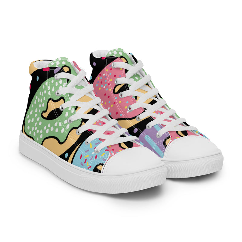 Dino Doodle High Top #82 - Front View | HA!LO Canvas Sneakers