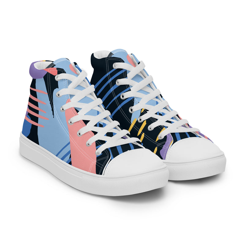 Memphis Style High Top #90 - Front View | HA!LO Canvas Sneakers
