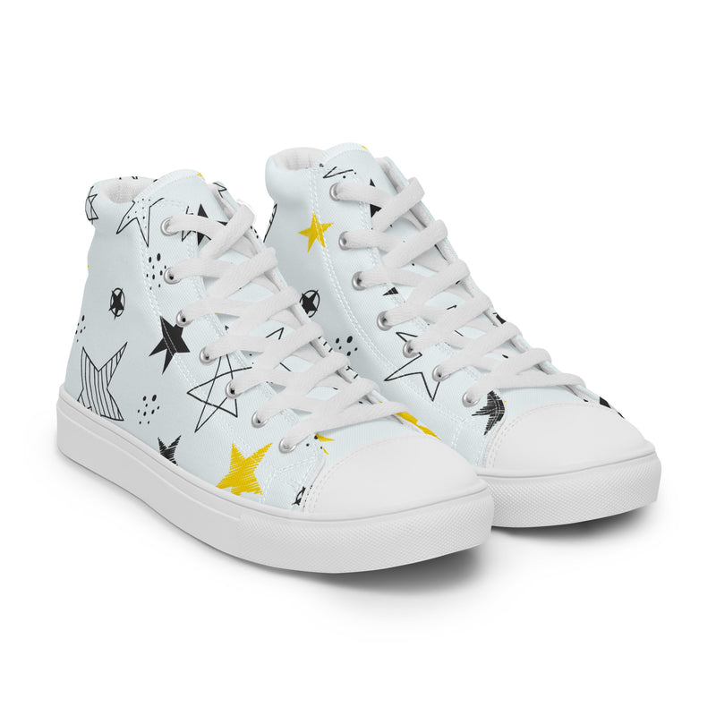 Star Doodle High Top #94 - Front View | HA!LO Canvas Sneakers