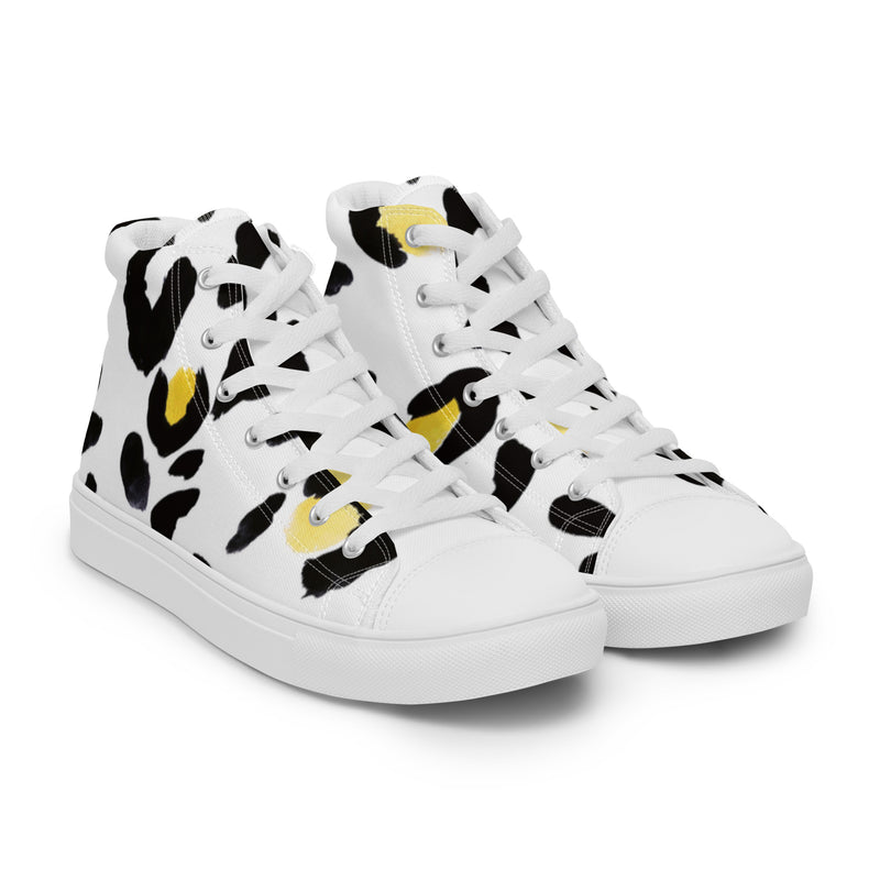 Cow Spot High Top #103 - Front View | HA!LO Canvas Sneakers