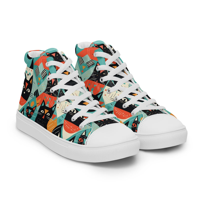 Cat Planter High Top #140 - Front View | HA!LO Canvas Sneakers