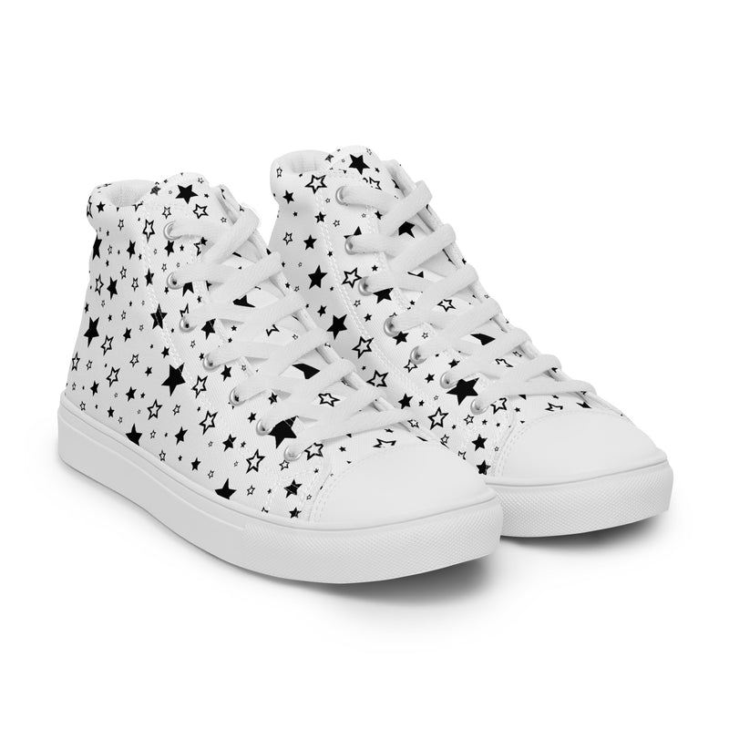 Star Scatter High Top #148 - Front View | HA!LO Canvas Sneakers