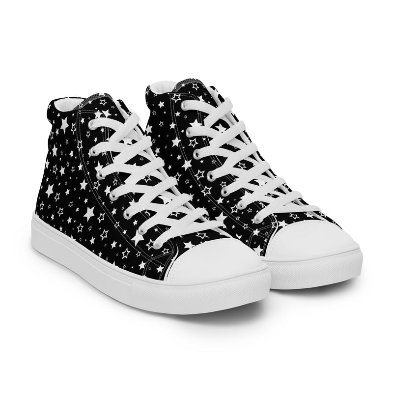Black Star High Top #152 - Front View | HA!LO Canvas Sneakers