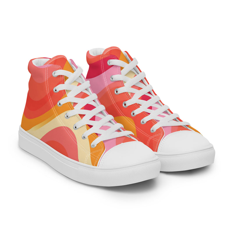 Retro Wave High Top #157 - Front View | HA!LO Canvas Sneakers