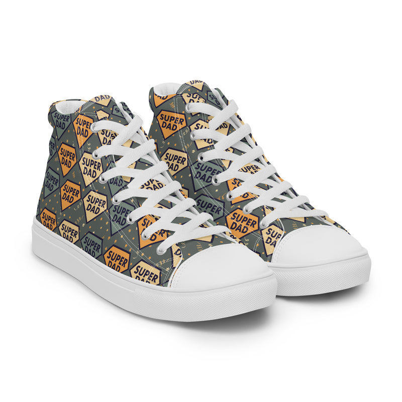 Dad Badge Teal High Top #168 - Front View | HA!LO Canvas Sneakers