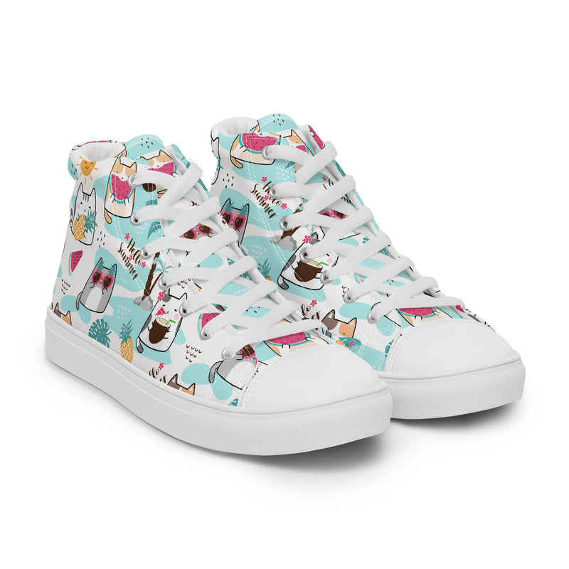 Summer Drinks High Top #186 - Front View | HA!LO Canvas Sneakers