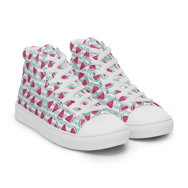 Watermelon Slice High Top #188 - Front View | HA!LO Canvas Sneakers