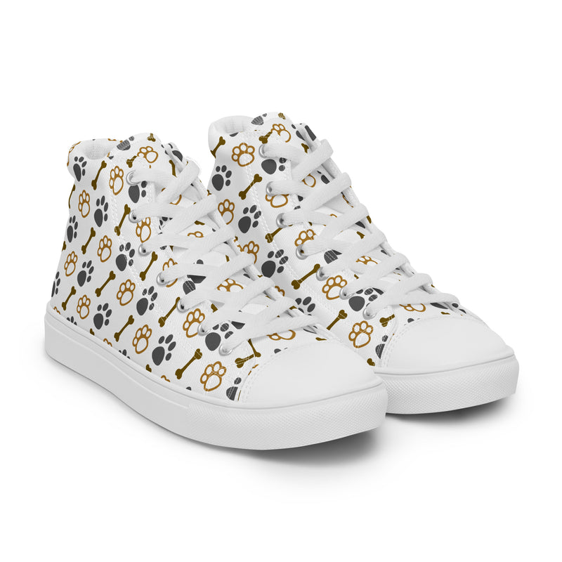 Paw Print Mix High Top #212 - Front View | HA!LO Canvas Sneakers