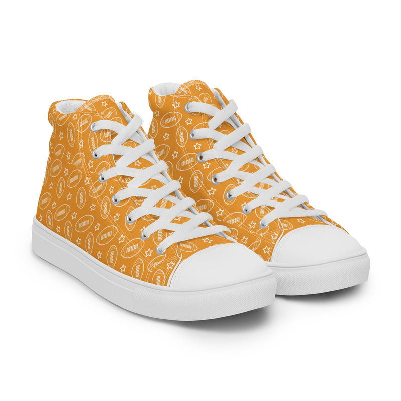Football Orange High Top #220 - Front View | HA!LO Canvas Sneakers