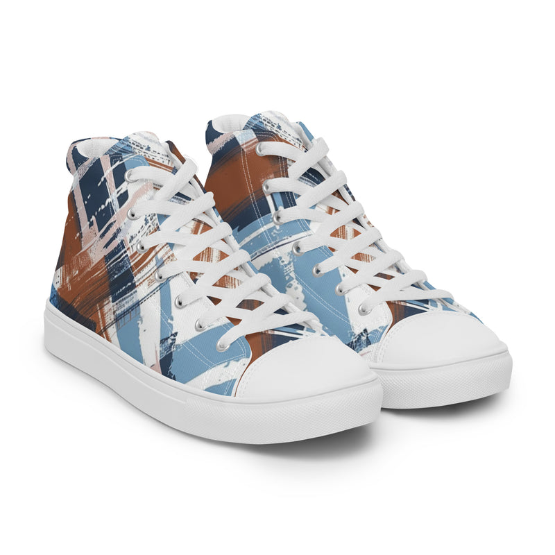 Rustic Plaid High Top #230 - Front View | HA!LO Canvas Sneakers