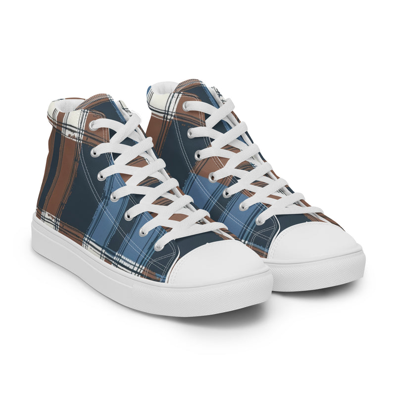 Navy Stripe High Top #232 - Front View | HA!LO Canvas Sneakers