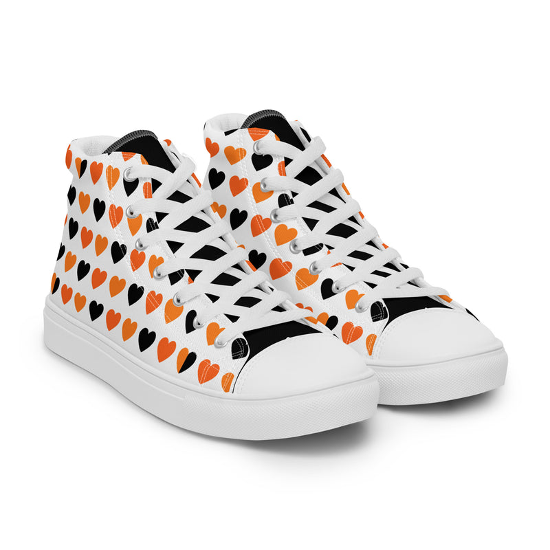 Halloween Hearts High Top #248 - Front View | HA!LO Canvas Sneakers