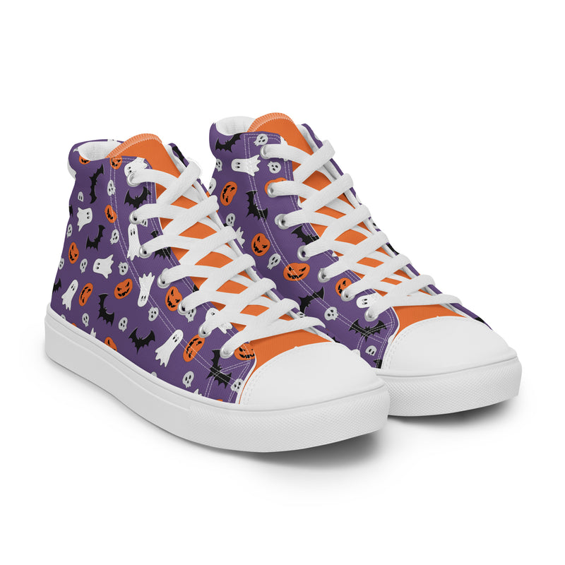 Halloween Purple High Top #268 - Front View | HA!LO Canvas Sneakers