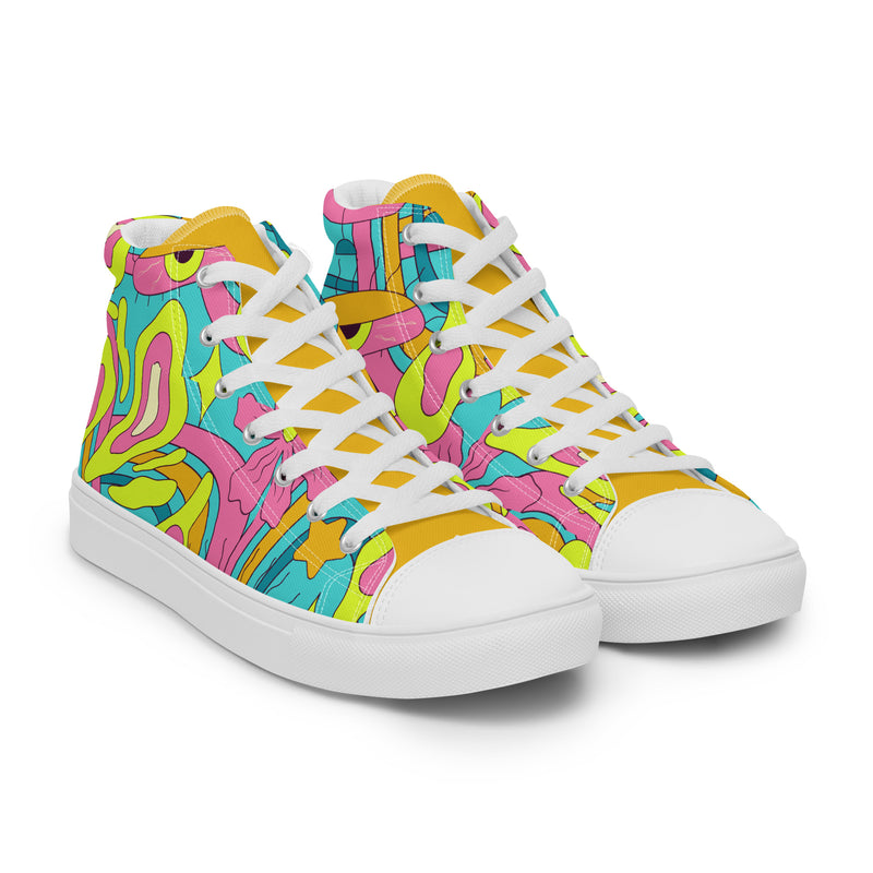 Psychedelic Swirl High Top #273 - Front View | HA!LO Canvas Sneakers