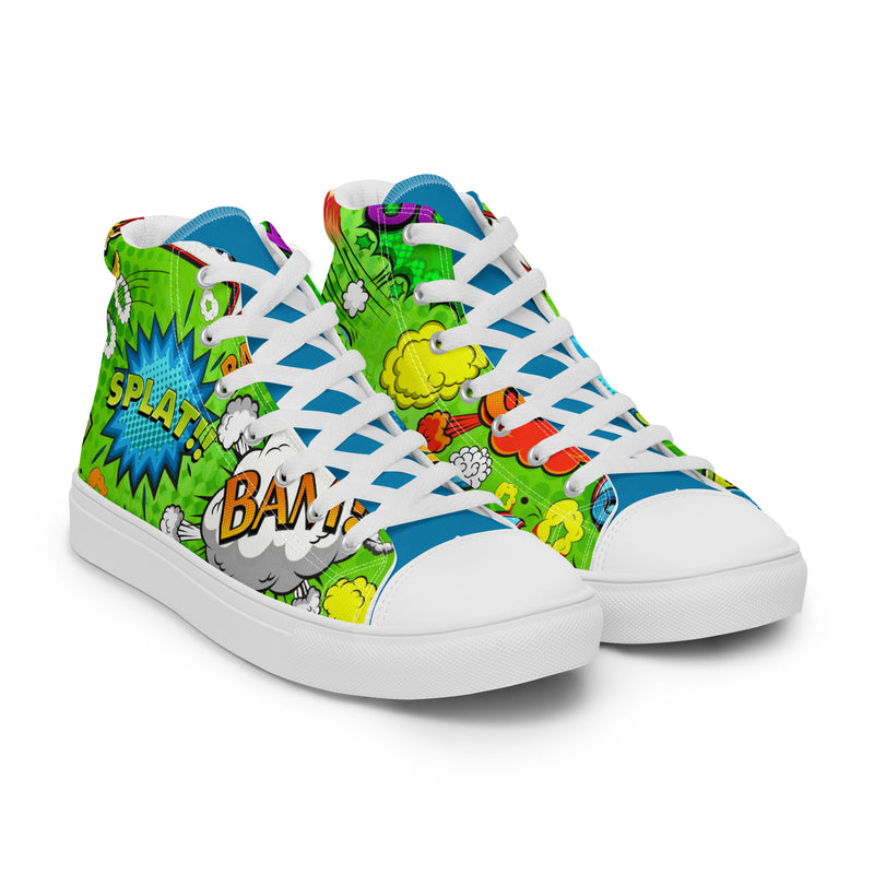 Comic Splat High Top #280 - Front View | HA!LO Canvas Sneakers