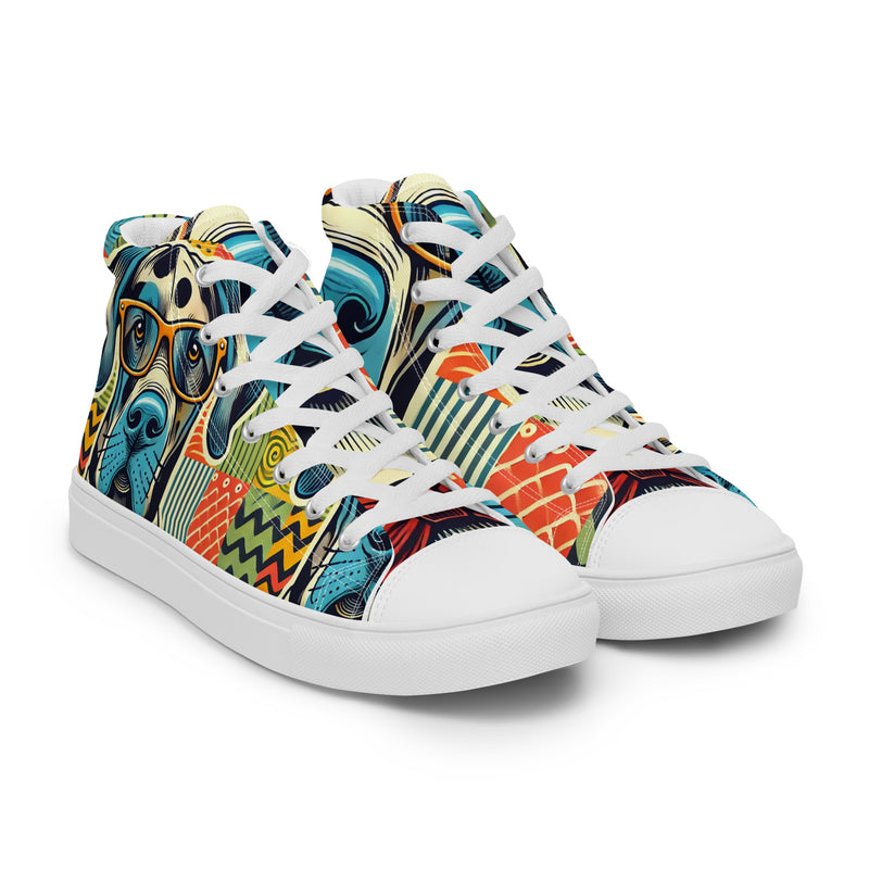 Hipster Hound High Top #287 - Front View | HA!LO Canvas Sneakers