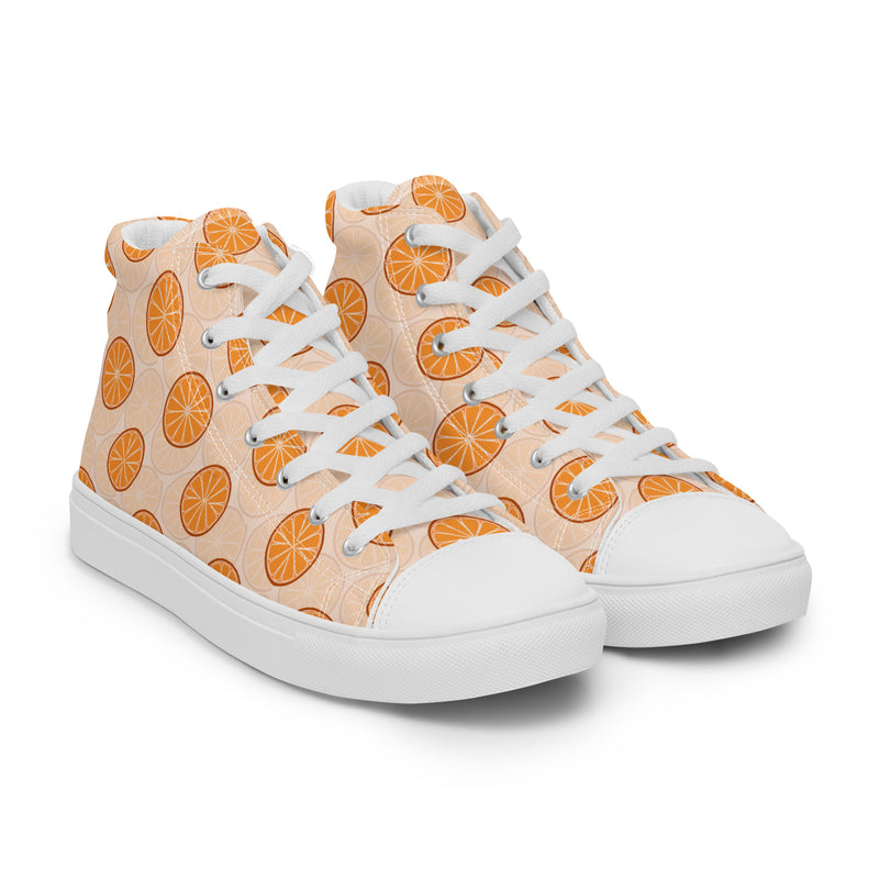 Citrus Slice High Top #307 - Front View | HA!LO Canvas Sneakers