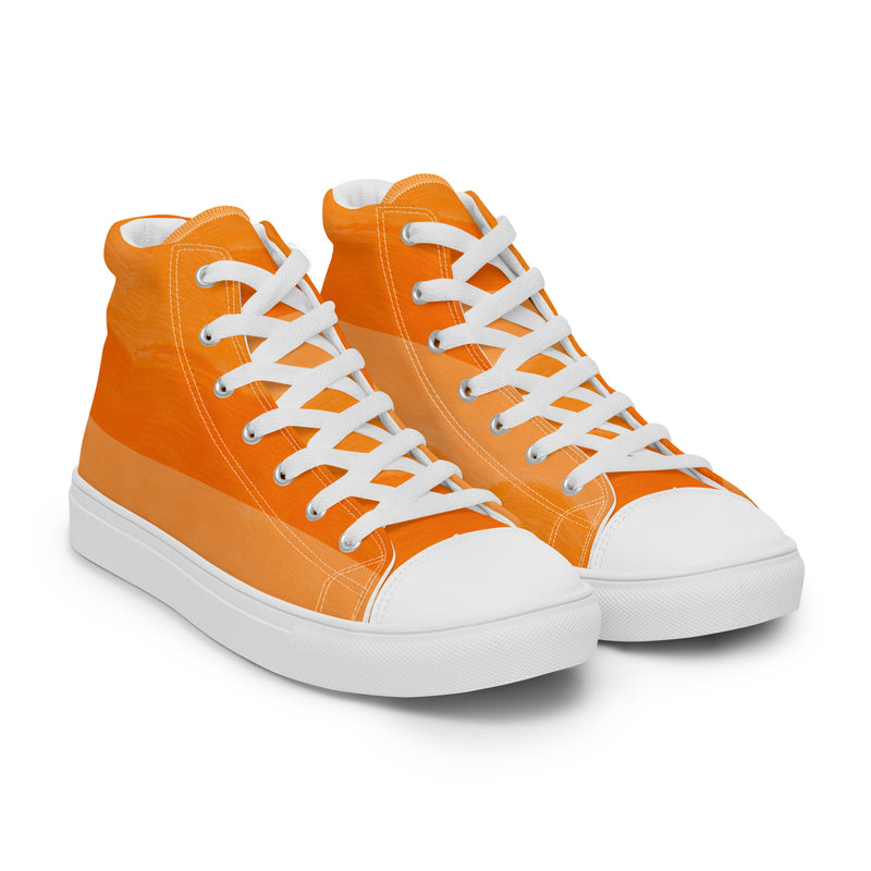Tangerine High Top #308 - Front View | HA!LO Canvas Sneakers