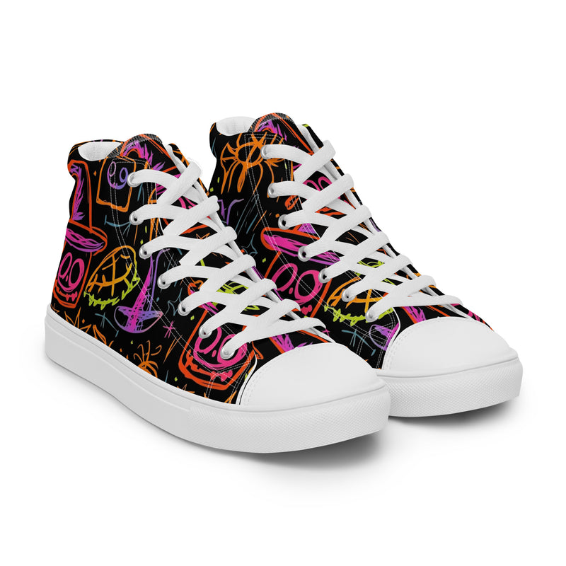 Neon Halloween High Top #319 - Front View | HA!LO Canvas Sneakers