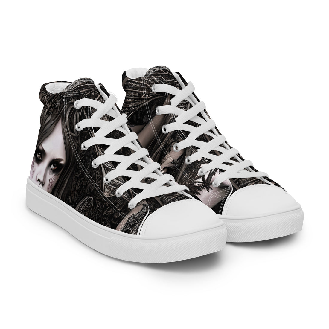 Men's Halloween Gothic Girl High Top Sneakers 322 - ShipSneakers.com
