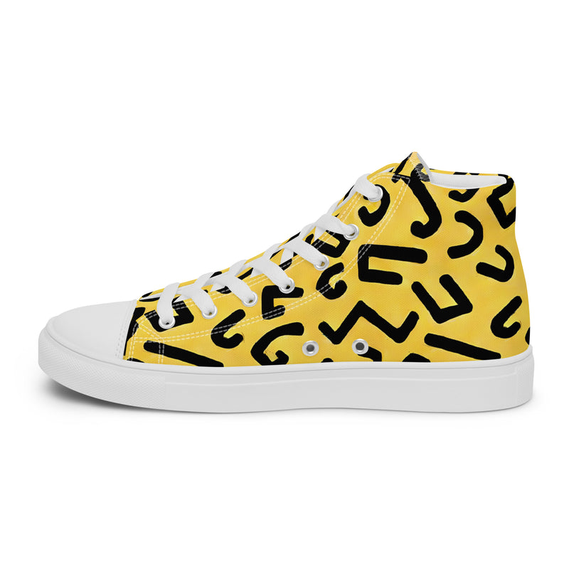 HA!LO Yellow Leopard #356 — Men’s Canvas High Top